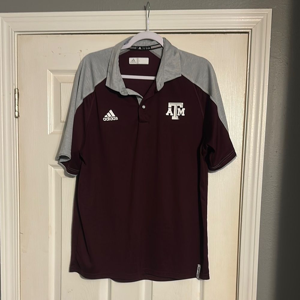 Texas A&M Adidas Maroon and Gray Men's Shirt